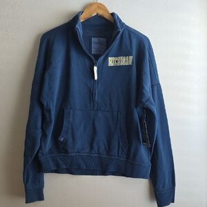 Woman- New With Tags Michigan Half Zip Sweatshirt